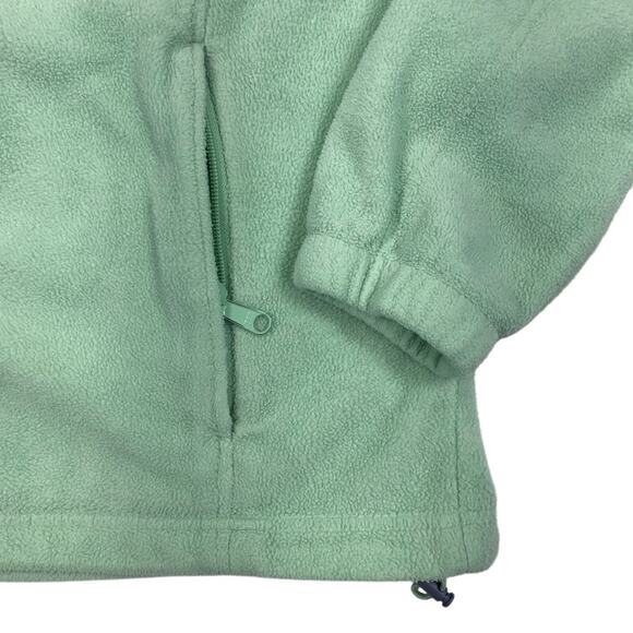 COLUMBIA Fleece Full Zip Jacket Women L Mint Green Outdoor Travel Athletic Basic - Picture 6 of 12